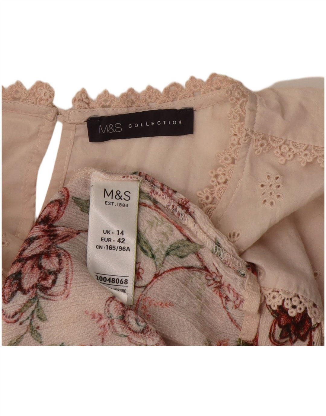 Bluză pentru femei Marks & Spencer UK 14 Medium Pink Floral Viscose