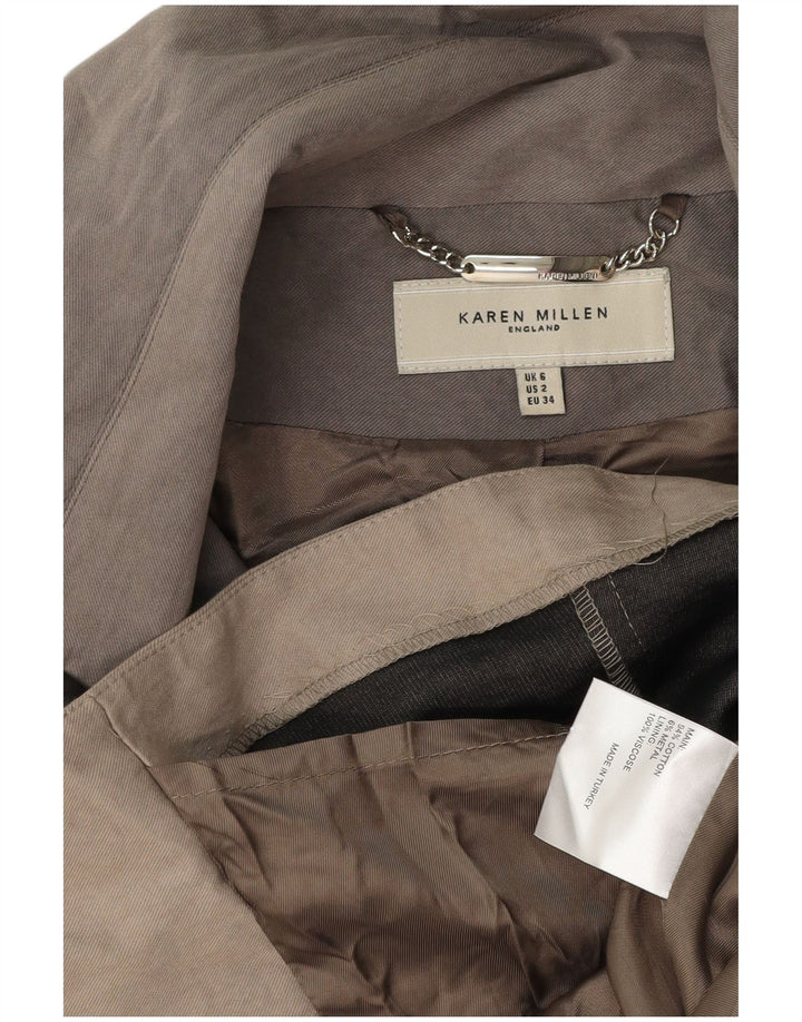 Trench pentru femei KAREN MILLEN UK 6 XS bumbac gri
