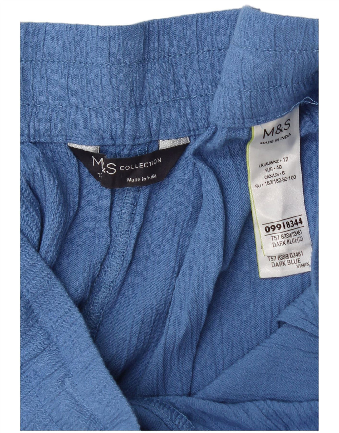 Pantaloni scurți sport Marks & Spencer pentru femei UK 12 Medium Blue Viscose