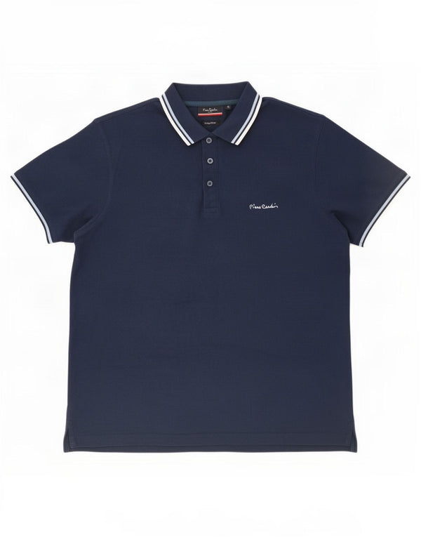 Cămașă polo pentru bărbați Pierre Cardin, XL, cu dungi, albastru bleumarin