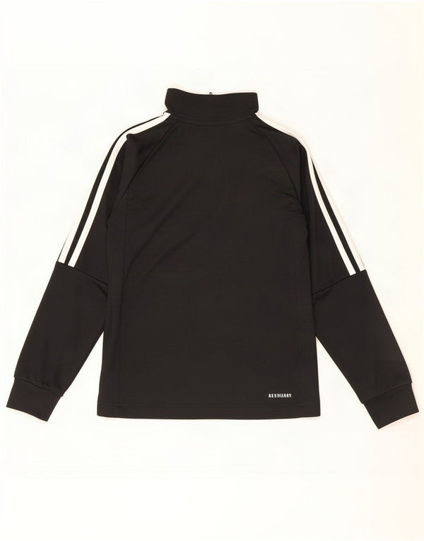 Adidas Boys Aeroready Zip Neck Pullover Trening Top 9-10 ani negru