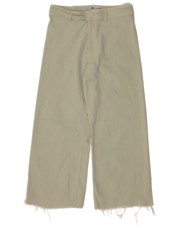 Blugi pentru femei The Marine Straight Wide Leg de la Zara EU 44 XL W34 L27 Verde