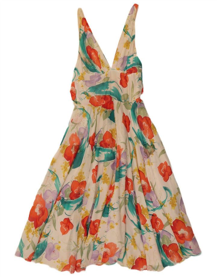 Rochie de soare Vintage pentru femei IT 42 Bumbac Floral Multicolor Mediu