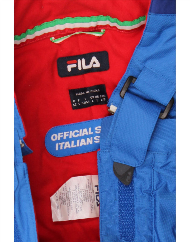 Pantaloni de schi Fila pentru bărbați cu grafică, albastru, poliester color bloc