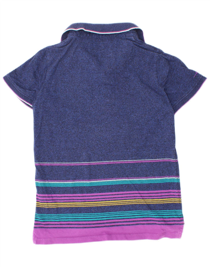 Tricou polo Ted Baker pentru baieti 7-8 ani, bumbac cu dungi bleumarin