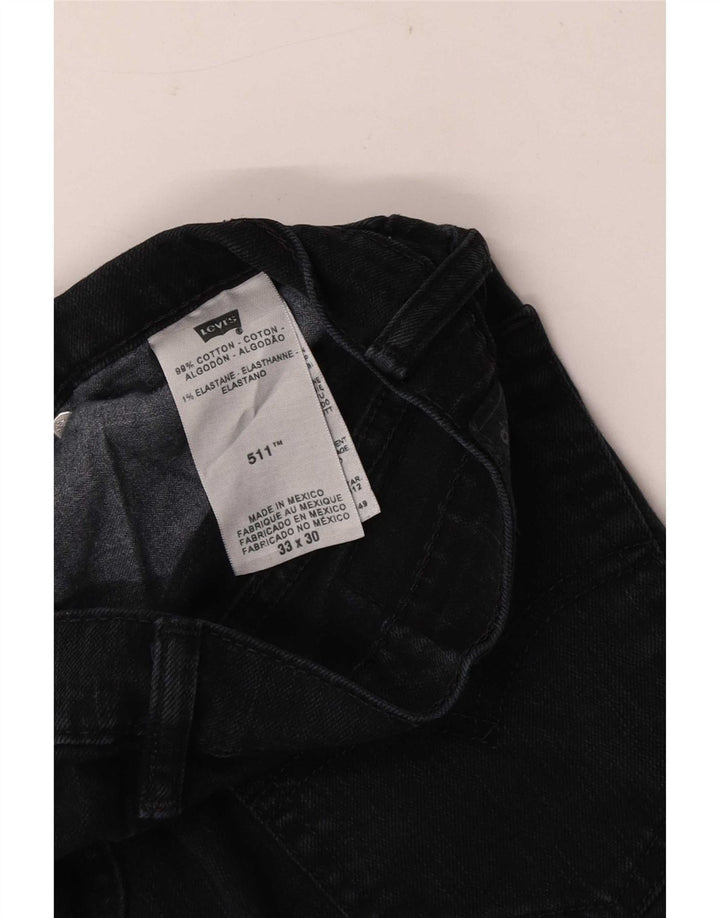 Blugi slim pentru bărbați Levi's W33 L30 bumbac negru