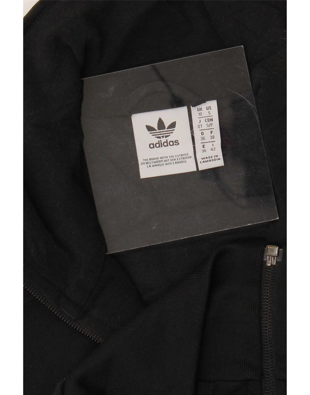 Jachetă de trening pentru femei Adidas UK 10 Poliester negru mic