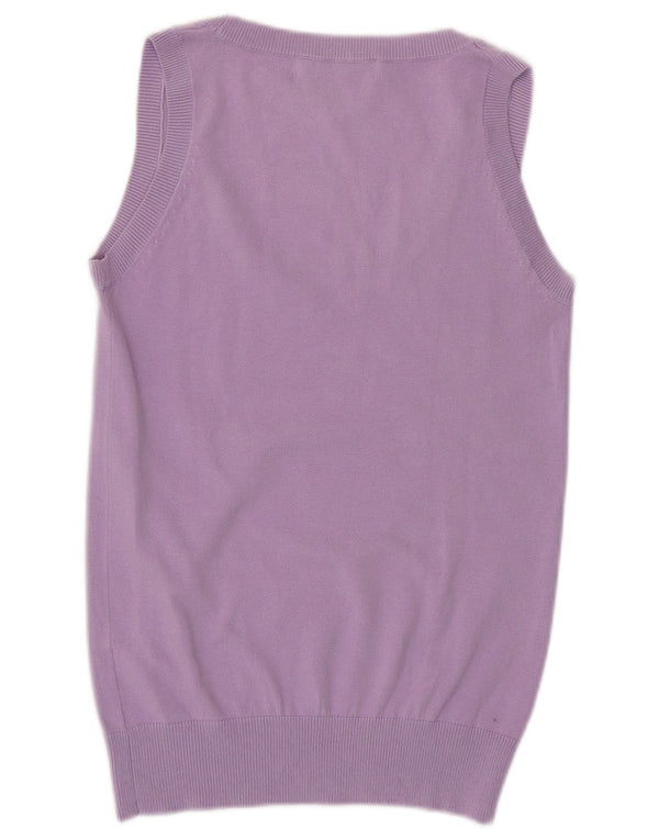 Top cu vestă ZARA pentru femei UK 14, bumbac violet mediu
