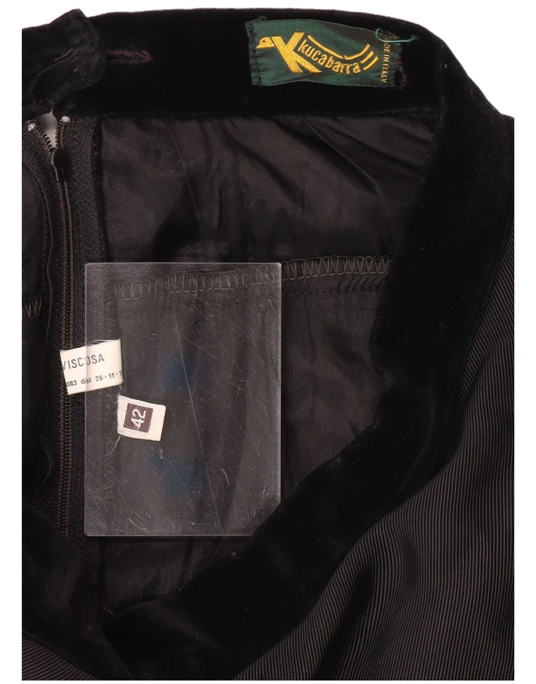 Fusta cu etaje pentru femei VINTAGE cu talie înaltă IT 42 Medium W26 Viscoză neagră