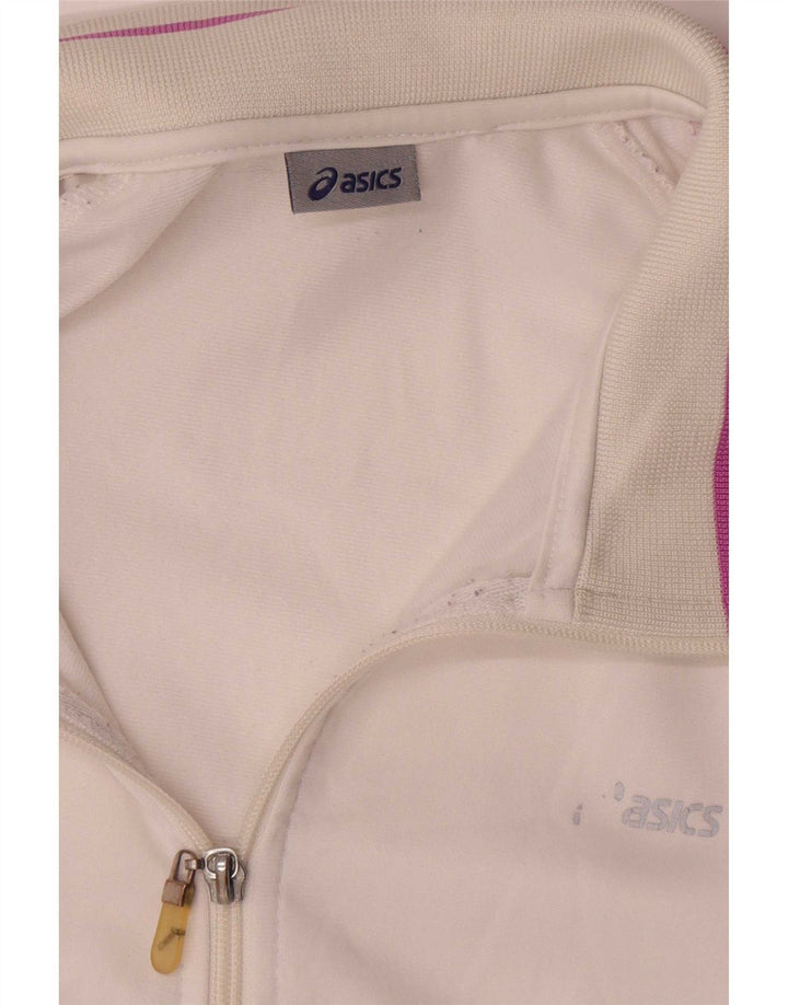 Jachetă de trening pentru femei Asics UK 18 XL, poliester color bloc alb