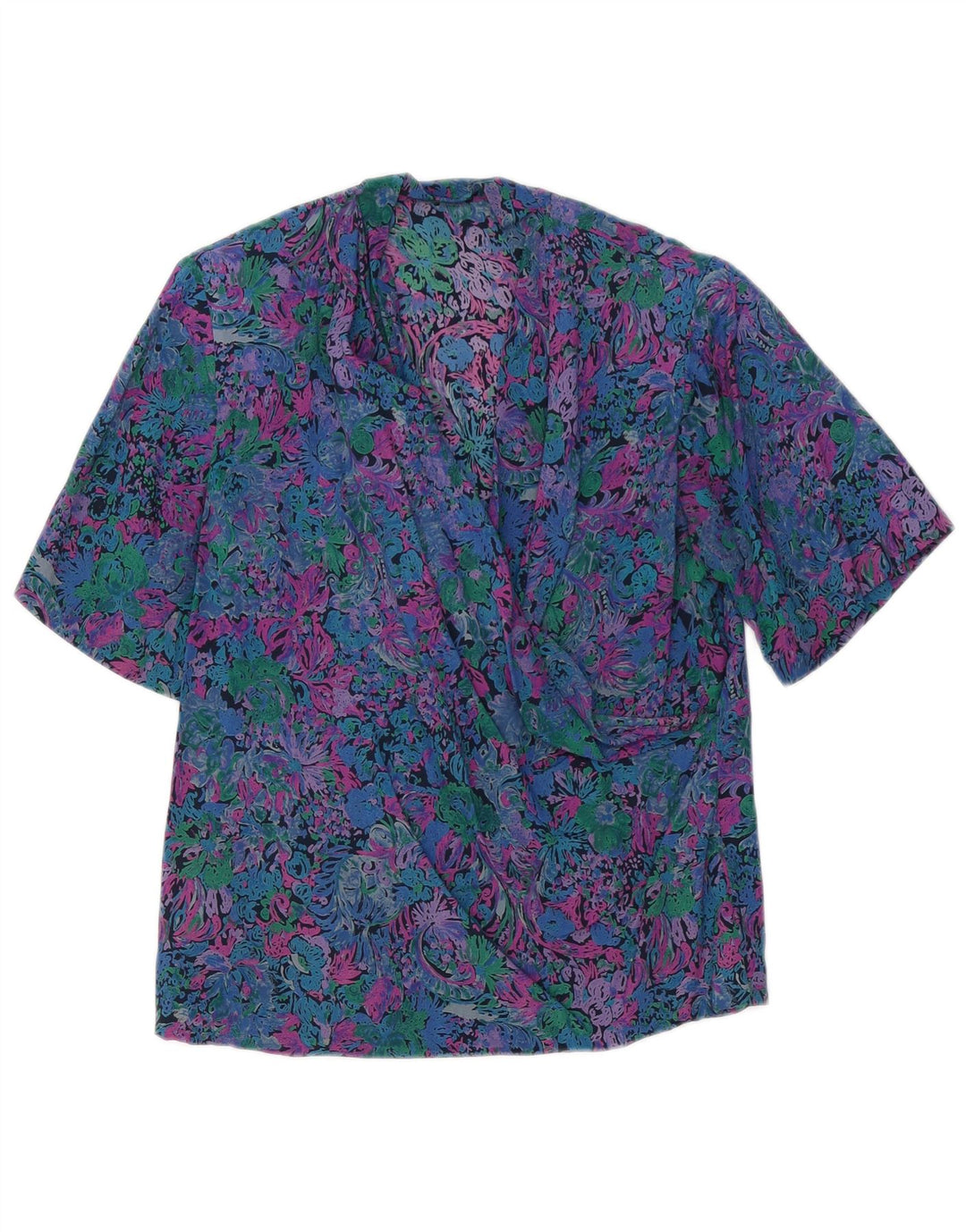 VINTAGE Bluză Femei Top UK 12 Medium Multicolor Floral