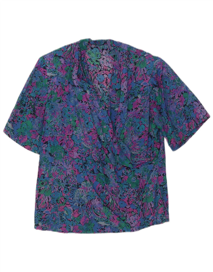 VINTAGE Bluză Femei Top UK 12 Medium Multicolor Floral