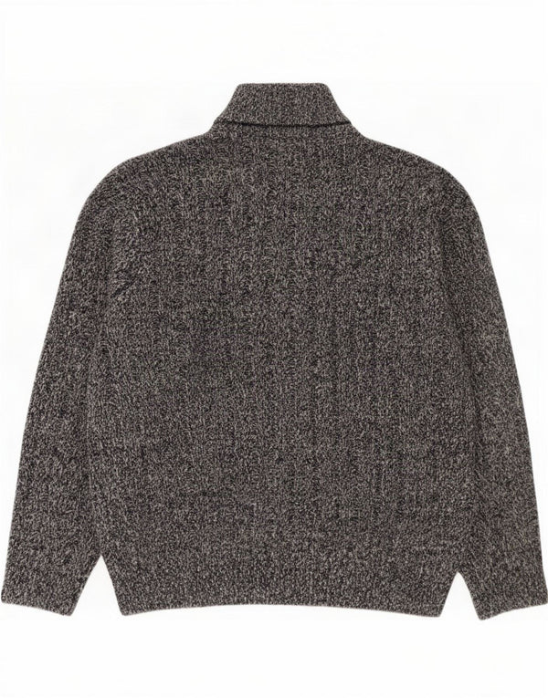 Pulover pentru bărbați Marks & Spencer, cu fermoar, cu gât, 2XL, albastru acrilic pătat