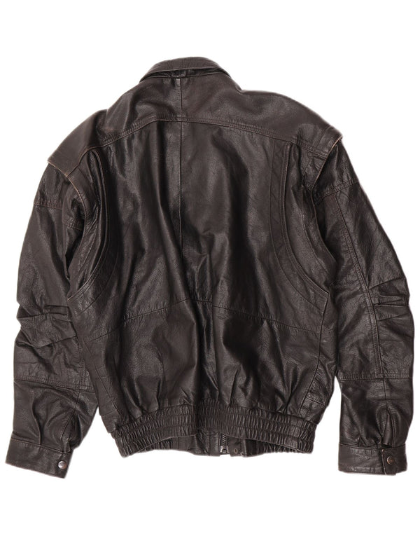 C&A Bomber din piele pentru bărbați UK 40, mare, neagră