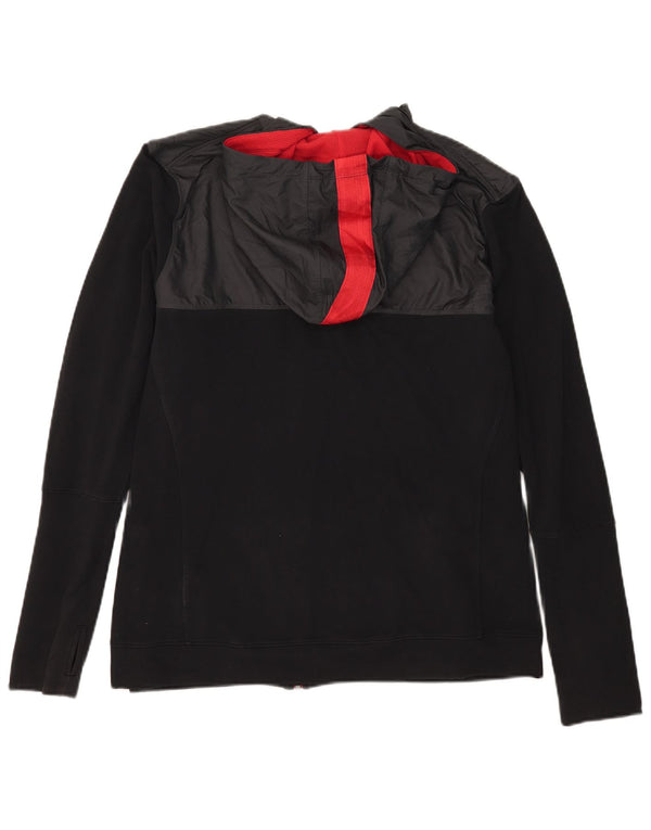 Pulover Nike pentru femei, cu fermoar, cu capota, Marea Britanie 20/22 2XL, bumbac color-bloc negru