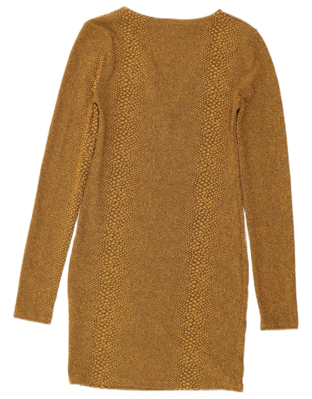 Rochie bodycon cu mâneci lungi ZARA pentru femei UK 8 mic galben cu imprimeu animal