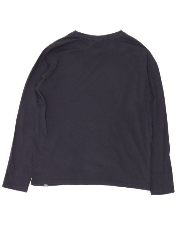 Top pentru bărbați Ellesse cu mânecă lungă, mediu, albastru bleumarin, bumbac