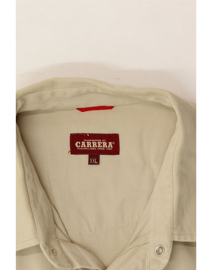 CARRERA Mens Shirt 2XL Beige Cotton Vintage Carrera and Second-Hand Carrera from Messina Hembry 