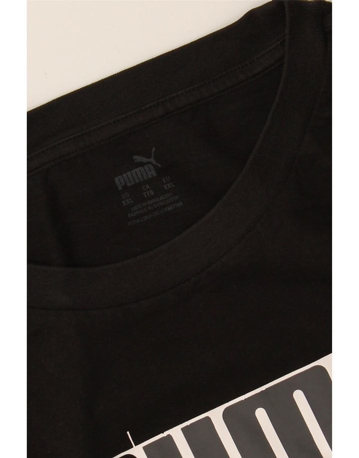 PUMA Mens Graphic T-Shirt Top 2XL Black Cotton