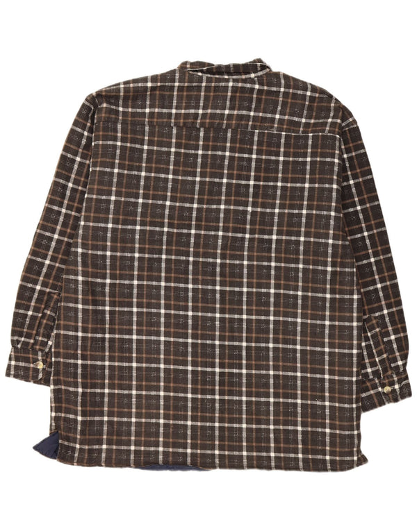Cămașă de flanel Lumberjack Vintage pentru bărbați Mărimea 44/46 2XL Bumbac cu check maro