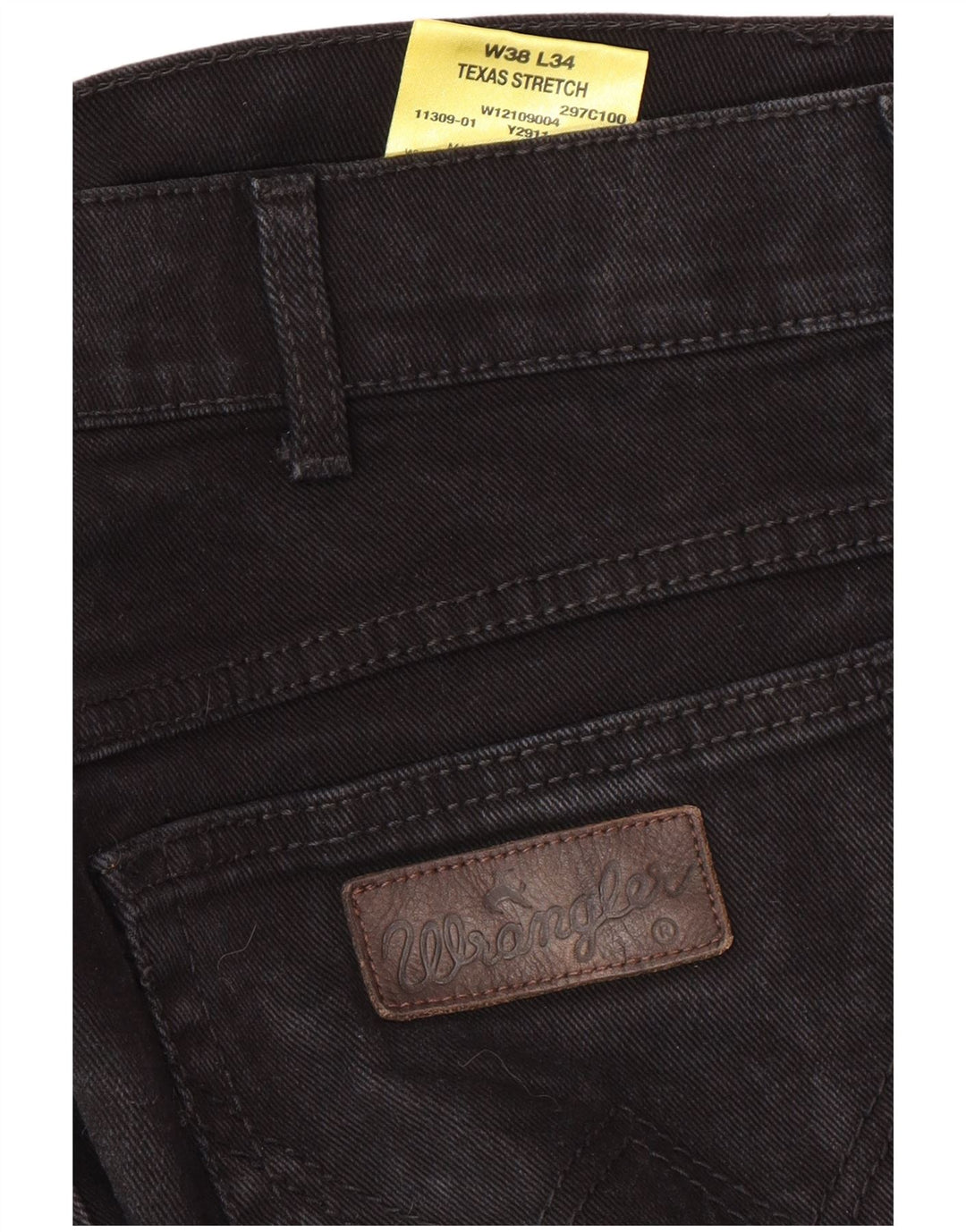 WRANGLER Blugi drepte pentru bărbați Texas Stretch W38 L34 bumbac negru