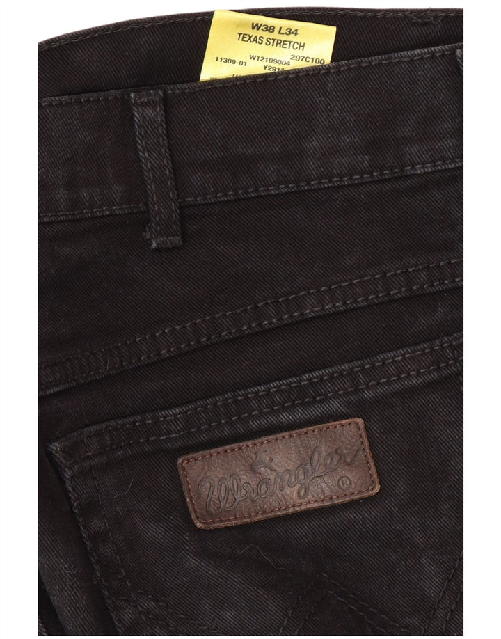 WRANGLER Blugi drepte pentru bărbați Texas Stretch W38 L34 bumbac negru