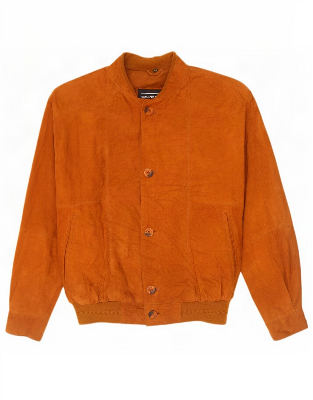 Bomber vintage pentru bărbați din piele intoarsa IT 50 mare, maro, din piele