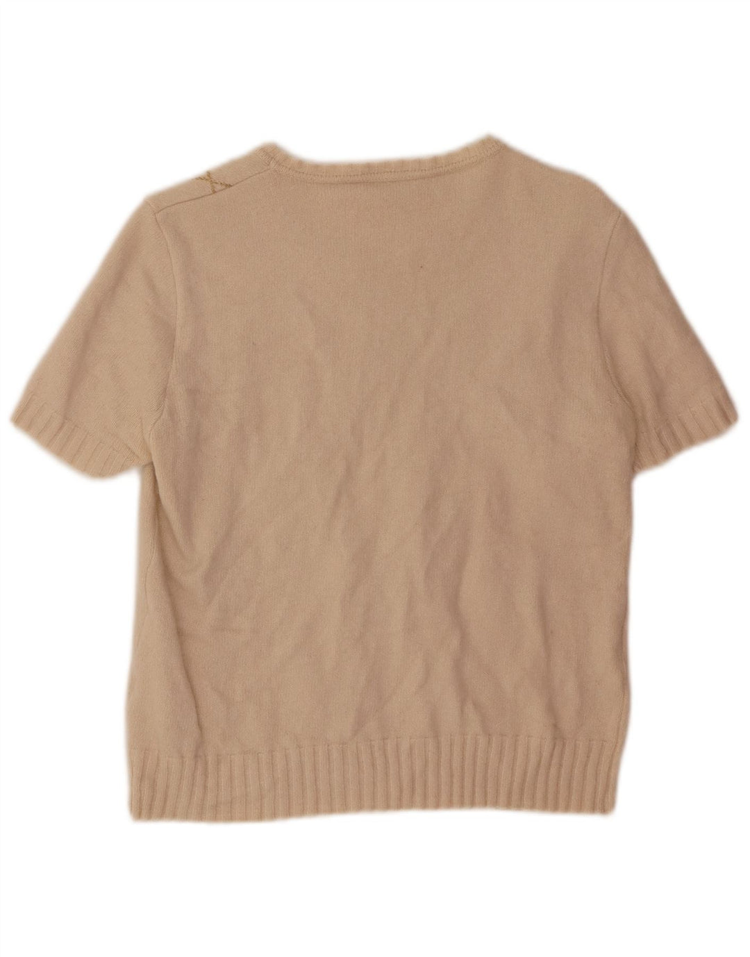 BASLER Womens Boat Neck Jumper Sweater EU 38 Medium Beige Argyle/Diamond