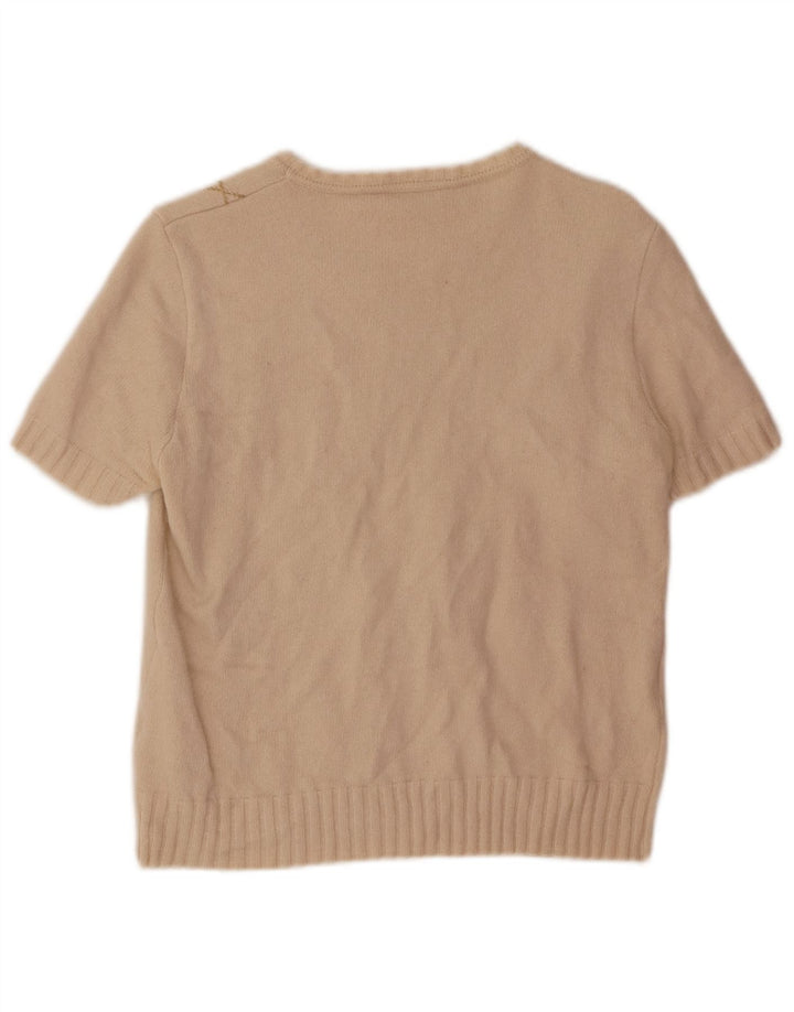 BASLER Womens Boat Neck Jumper Sweater EU 38 Medium Beige Argyle/Diamond