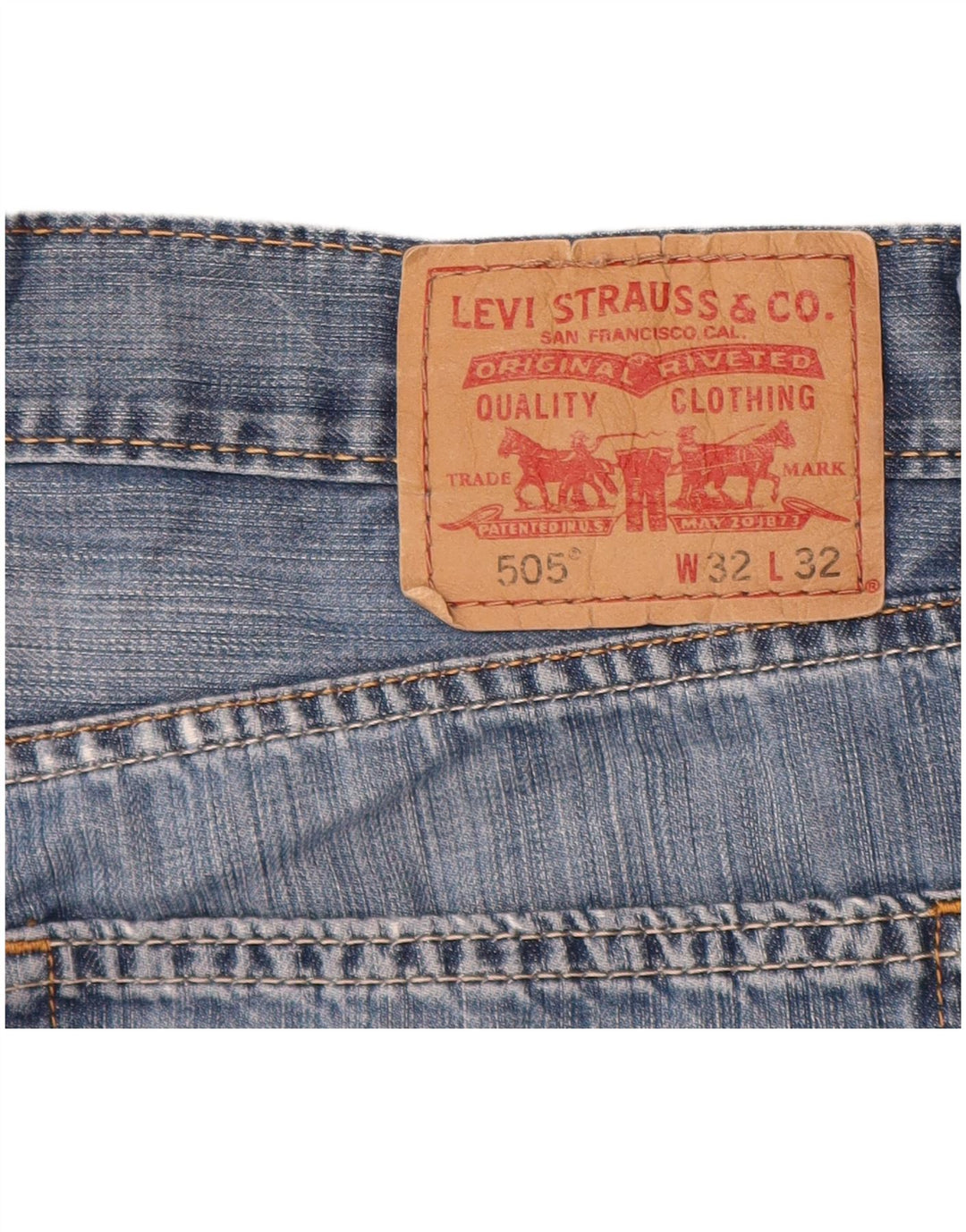 Pantaloni scurți Levi's 505 Denim W32 Bumbac albastru mediu