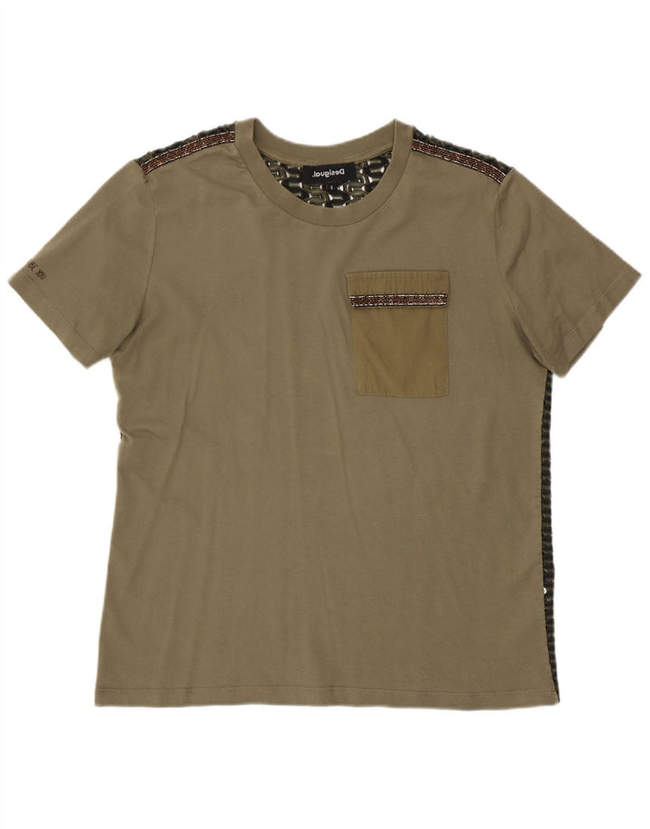 Tricou Desigual pentru femei Top UK 10 Small Kaki Poliester