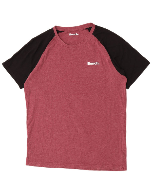 Tricou obișnuit cu mânecă scurtă pentru bărbați Bench Top mare, roșu, bumbac color bloc