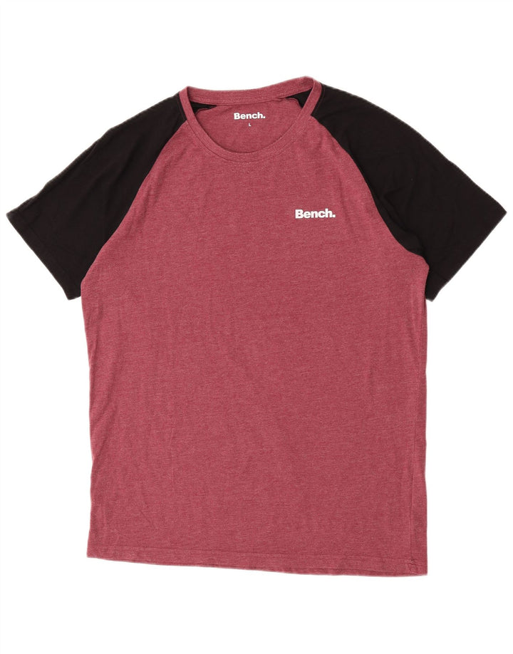 Tricou obișnuit cu mânecă scurtă pentru bărbați Bench Top mare, roșu, bumbac color bloc