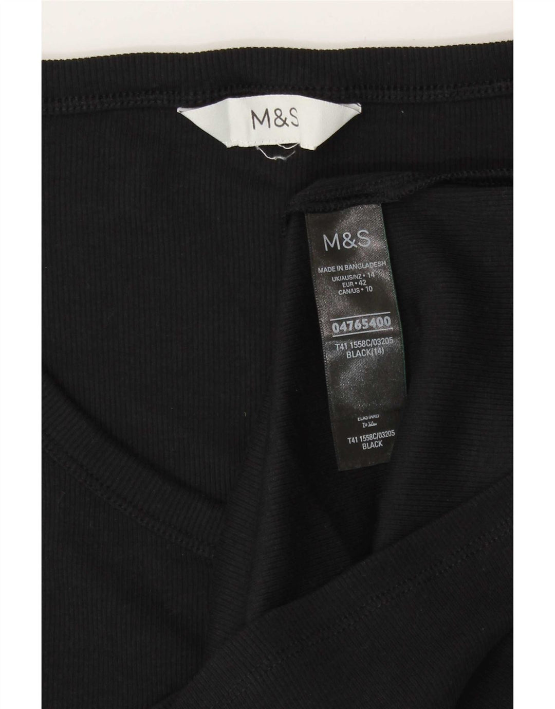 Tricou pentru femei Marks & Spencer Top UK 14 Medium Black Bumbac