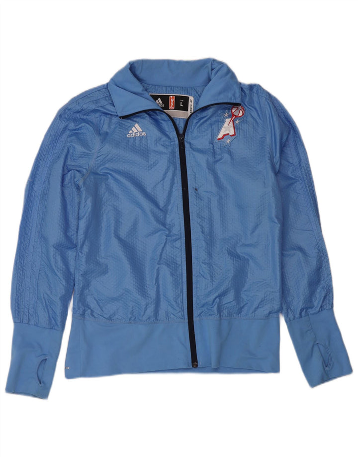 ADIDAS Womens Oilers Tracksuit Top Jacket UK 16 Large Blue Polyester