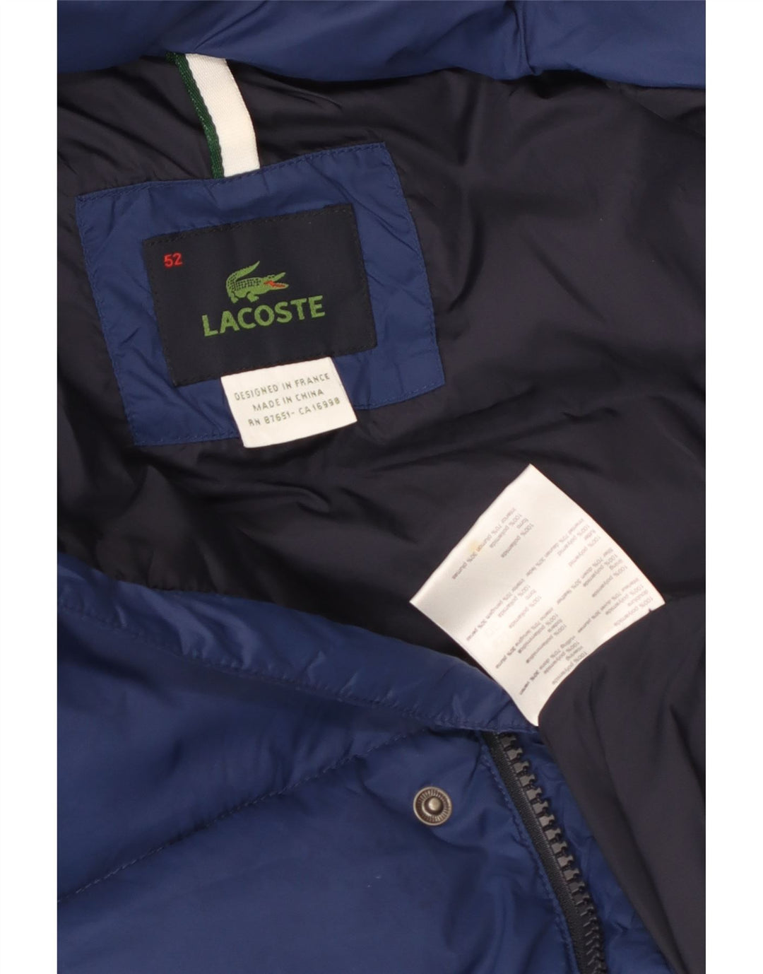 Gilet căptușit pentru bărbați LACOSTE IT 52 XL Albastru Poliamidă