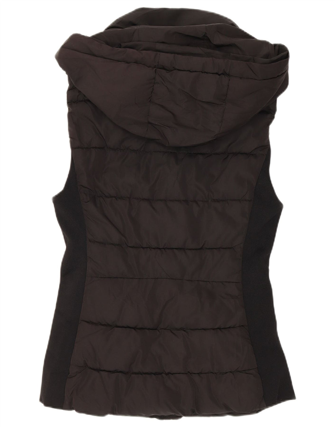Gilet căptușit cu glugă pentru femei Zara UK 10 Poliester negru mic