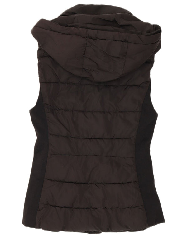 Gilet căptușit cu glugă pentru femei Zara UK 10 Poliester negru mic