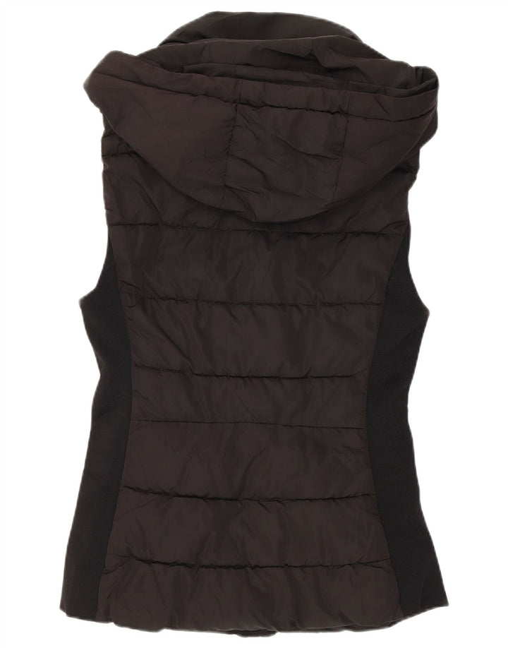 Gilet căptușit cu glugă pentru femei Zara UK 10 Poliester negru mic