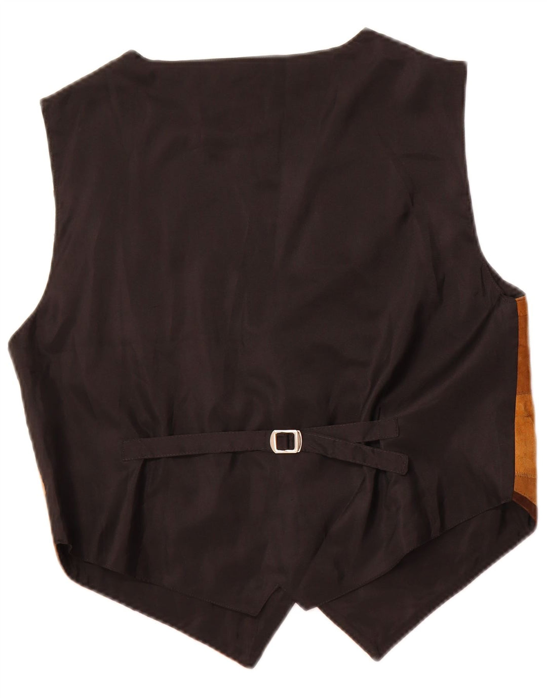 Vestă de damă vintage din piele intoarsa UK 14 maro mediu din piele mozabila