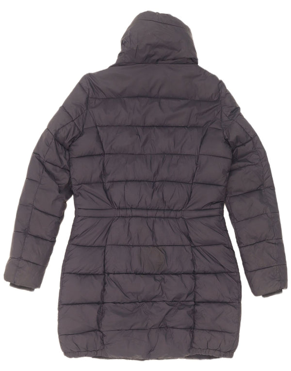 Massimo Dutti Womens Padded Coat UK 10 Small Navy Blue Polyester