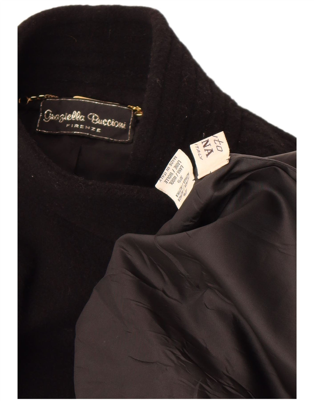 Palton supradimensionat Vintage pentru femei UK 18 XL Lână de alpaca neagră