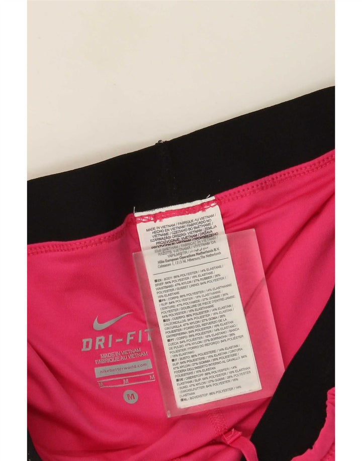 Pantaloni scurți sport Nike Dri Fit pentru femei UK 12 Medium Pink Colorblock Poliester