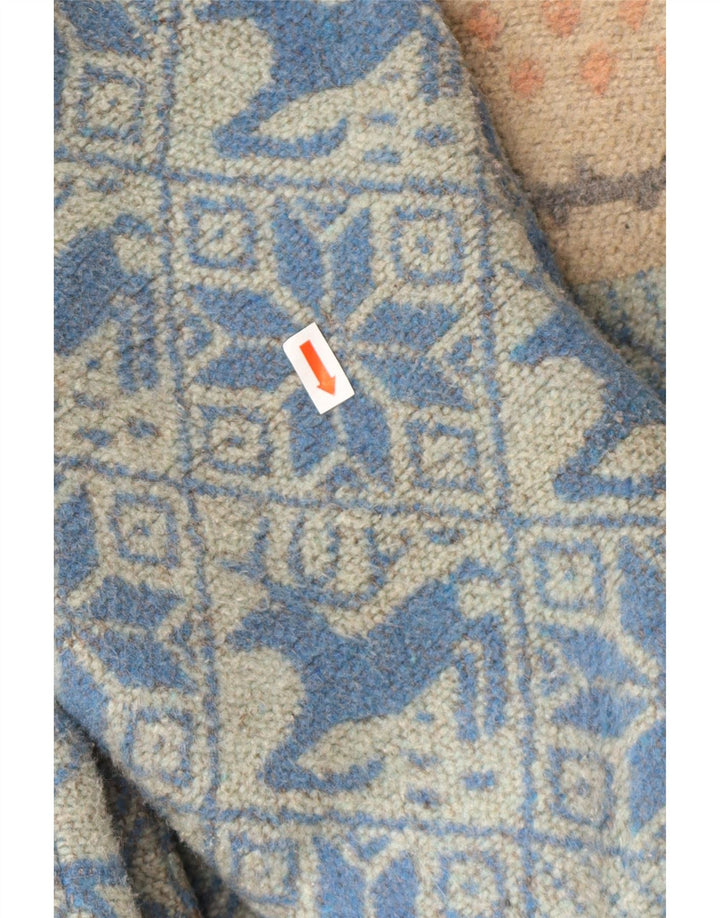 VINTAGE Jachetă de vânt pentru femei, cu ajustare largă, UK 16, mare, albastră Fair Isle