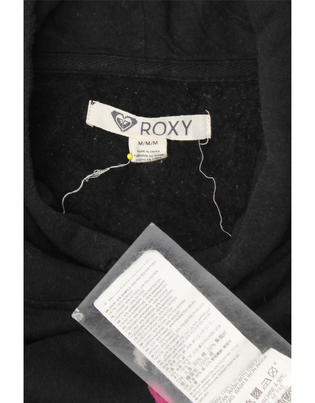 Pulover Roxy pentru damă, cu grafică, UK 14, bumbac mediu negru