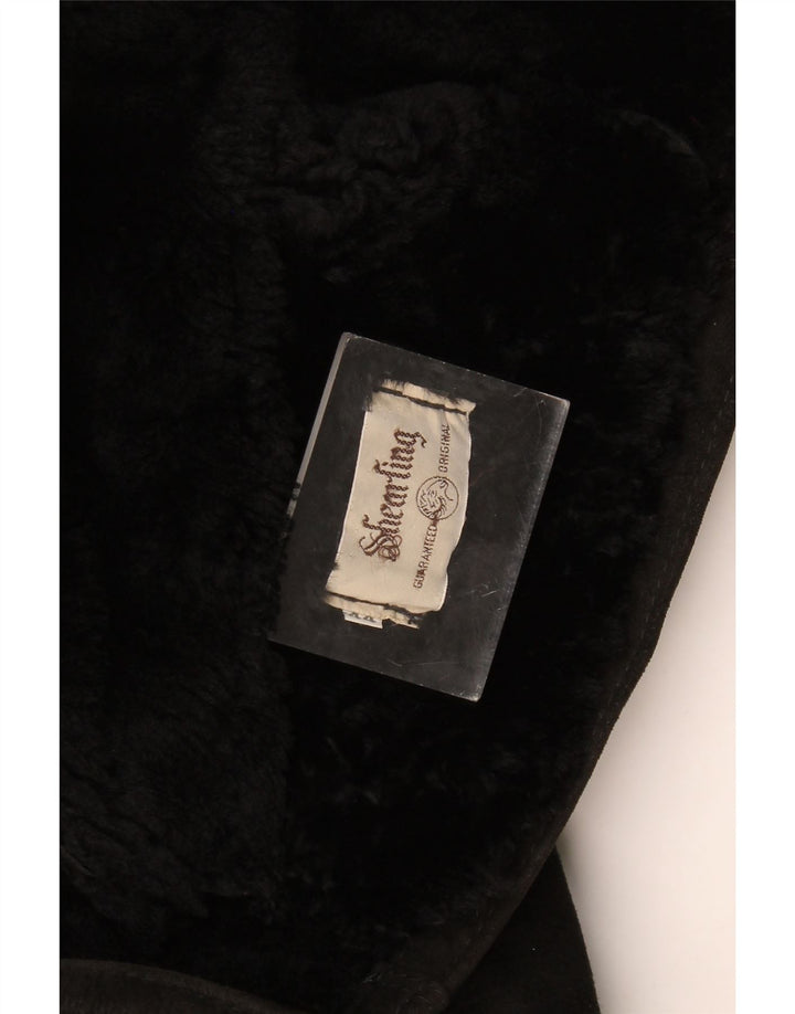 Jachetă vintage oversized din shearling pentru femei IT 44 Medium Black Shearling