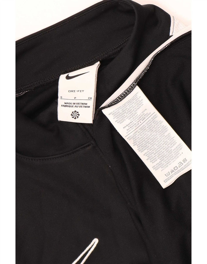 Top cu mânecă lungă pentru bărbați Dri Fit, cu fermoar, negru, color block