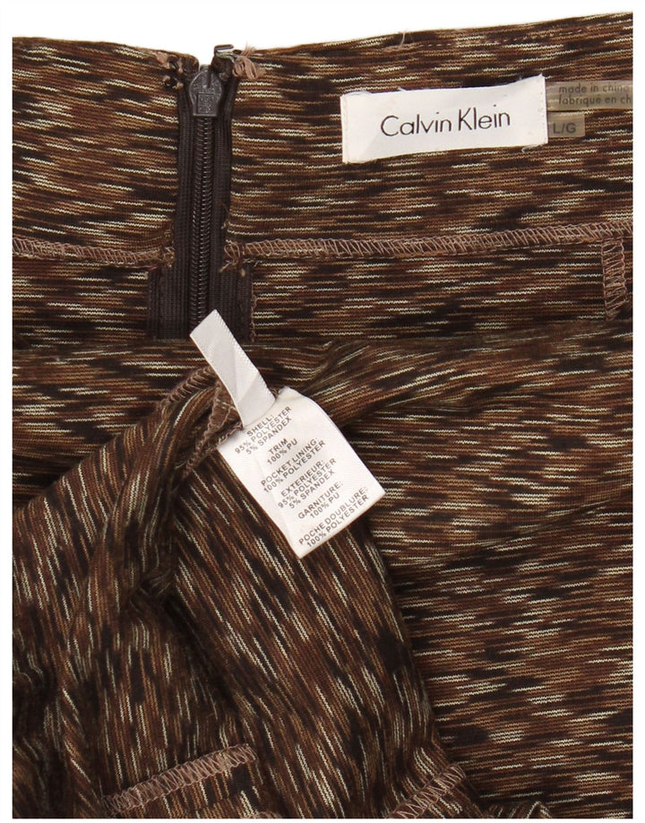 Fusta creion pentru femei CALVIN KLEIN, mare W32, poliester cu pete maro