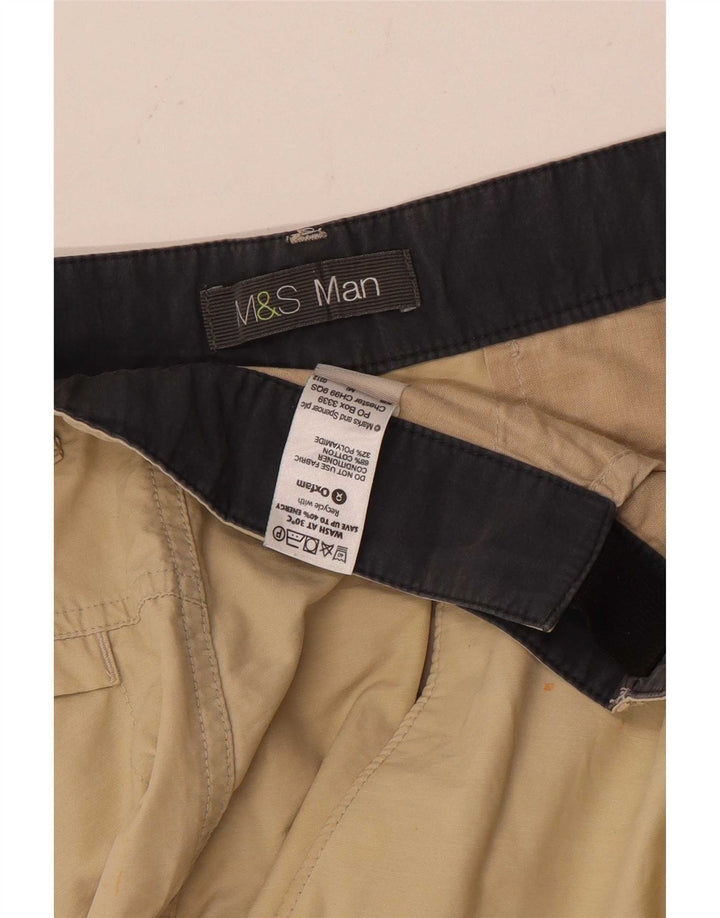Pantaloni scurți cargo pentru bărbați Marks & Spencer W34, mari, bej, bumbac