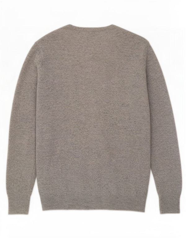Pulover cardigan pentru femei Benetton UK 14 Lână mare, gri cu pete